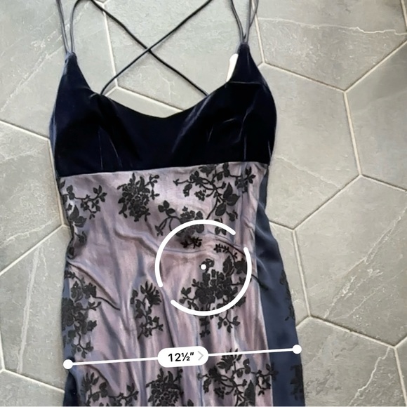 VTG 80s 90s Pink w/ Mesh Overlay Floral Burnout Empire Waist Formal Prom Dress - Picture 8 of 11